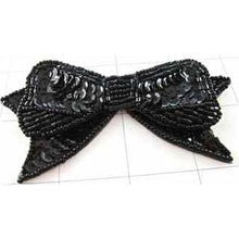 Load image into Gallery viewer, Bow Black Sequin Two Layer