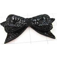 Bow Black Sequin Two Layer
