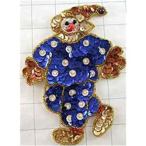Clown Royal Blue with Gold 6" x 4.5"