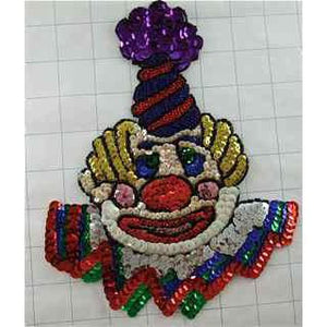 Clown Face Multi Colored 8" x 7"