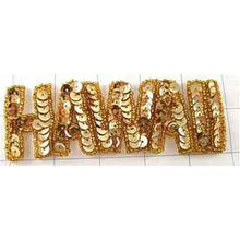 Load image into Gallery viewer, Word Hawaii Gold Sequins each letter 2&quot; X 1&quot;
