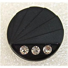 Load image into Gallery viewer, Button Jade Black with Rhinestones 1&quot;
