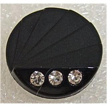 Load image into Gallery viewer, Button Black Color with Three Rhinestones 3/4&quot;