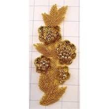 Load image into Gallery viewer, Flower Gold Sequins and Beads 6.5&quot;