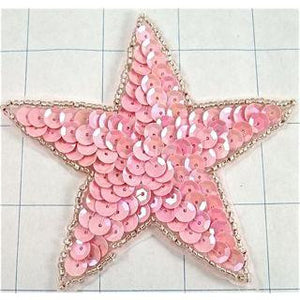 Star Pink Sequin 4"