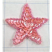 Load image into Gallery viewer, Star with Dark Pink Sequins 2&quot;