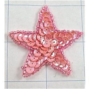 Star with Dark Pink Sequins 2"