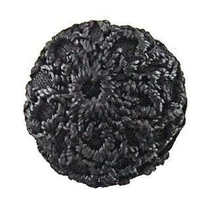 Button Embroidered Black 1"