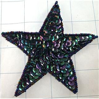Star with Moonilght Sequins and Beads 4"