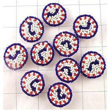Load image into Gallery viewer, Clock Set of 10 Red White Blue Beads 1&quot; x 1&quot;