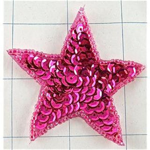 Star Fuchsia Sequins 2.75"