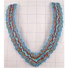 Load image into Gallery viewer, Neck Piece Southwestern Colors all beaded 7&quot; x 6.5&quot;