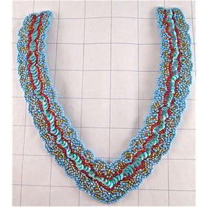 Neck Piece Southwestern Colors all beaded 7" x 6.5"