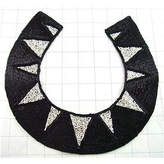Designer Neck Line with Black and White Beads 9" x 9.5"