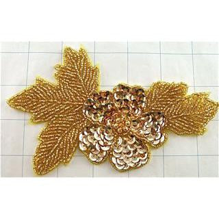 Flower with Two Variants Gold and Silver 6" x 4"