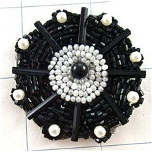 Load image into Gallery viewer, Designer Motif with Black and White Beads 2&quot;