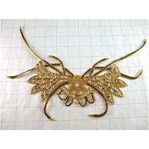Neck Piece Gold Crab-shaped 12" x 7.5"