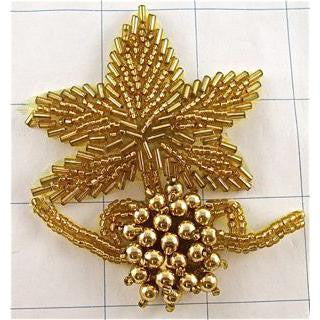 Epaulet Gold Beaded 3" x 2.5"