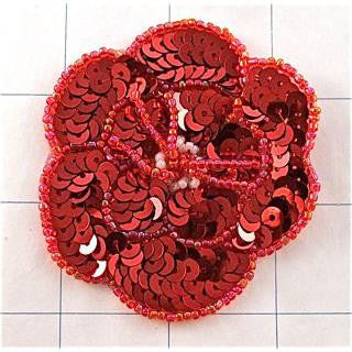 Flower Red with Pestilles 3" x 3"