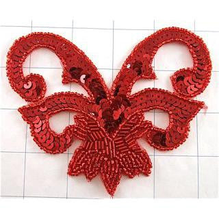 Designer Motif with Red Sequins and Beads