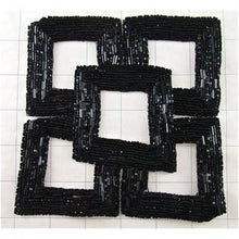 Load image into Gallery viewer, Design Motif Square Black Beaded 6&quot; x 6&quot;