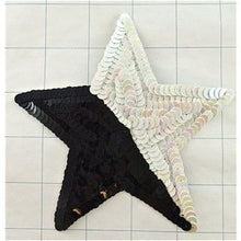 Load image into Gallery viewer, Star with Black and White Sequins 5&quot; x 5&quot;