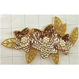 Flower Triple Gold 3.25" x 5.5"