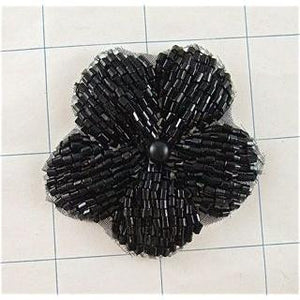 Flower with Black Beads 2"x 2"