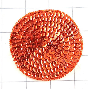 3" Orange Dot Sequins and Beads