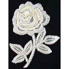 Load image into Gallery viewer, Flower with Iridescent Beads and Cream Sequins 5&quot; x 4&quot;
