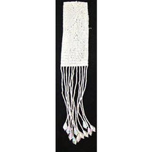 Load image into Gallery viewer, Epaulet with White Beads and Fringe with Iridescet Beads 11&quot; x 2&quot;