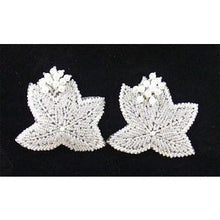 Load image into Gallery viewer, Epaulets Leaf Pair with Iridescent Sequins and Beads 3&quot; x 2.5&quot;