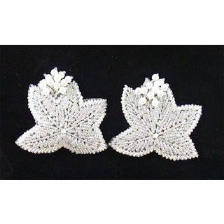 Epaulets Leaf Pair with Iridescent Sequins and Beads 3