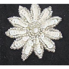 Load image into Gallery viewer, Flower with White Sequins and Rhinestone 2&quot;