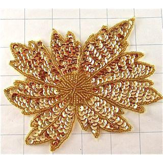 Flower Gold Sequin 5.5" x 4"