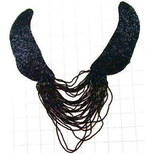 Designer Motif Neck Line with all Black Beads 11" x 8"