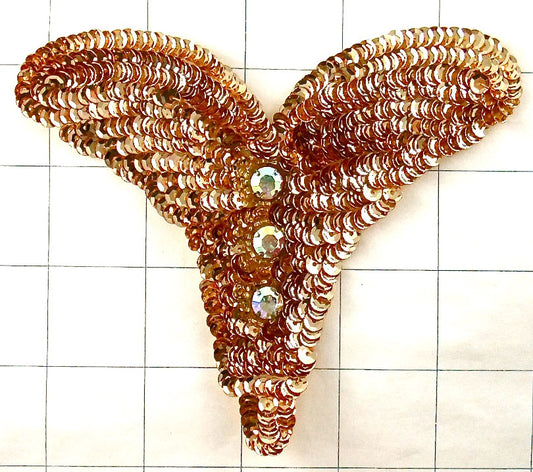 Designer Motif with Three AB Rhinestones 4.5" x 5"