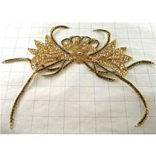 Load image into Gallery viewer, Designer Motif Crab Shaped Gold Sequins Beads and Rhinstones 7&quot; x 8&quot;