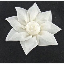 Load image into Gallery viewer, Flower White Silk with Beads 4&quot;