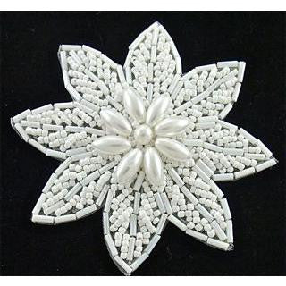 Flower with White Beads and Pearls 3.5