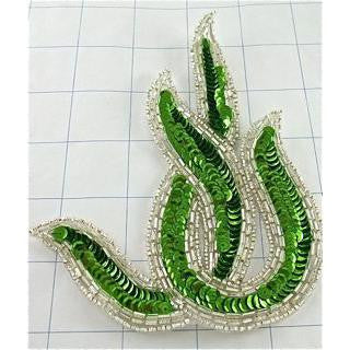 Designer Motif Swirl with Sequins and Beads 5.5" x 4"