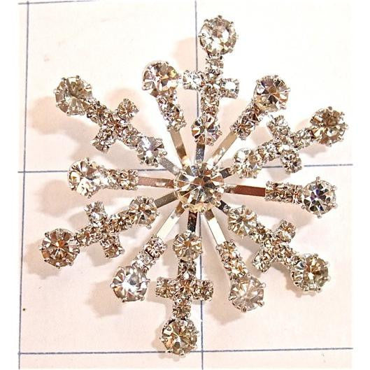 Designer Motif Jeweled Crystal - Rhinestone Ornament 2" x 2"