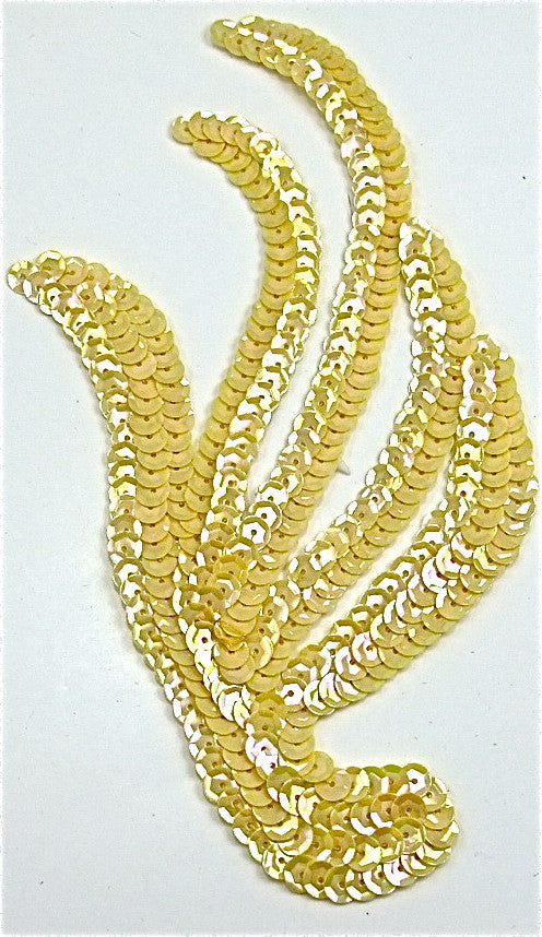 Leaf with Peach Colored Sequins 6.5" x 3"