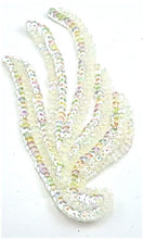 Load image into Gallery viewer, Leaf with Pure White Sequins 6&quot; x 3&quot;