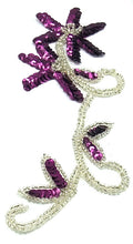 Load image into Gallery viewer, Flower with Mauve Sequins Silver Beads and Rhinestone 8&quot; x 3.5&quot;