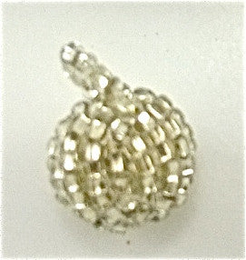 Buttons Silver Bugle Beads 1.2"