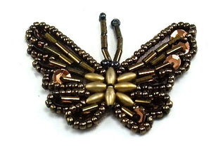 Butterfly with Bronze Beads 2" x 1.5"