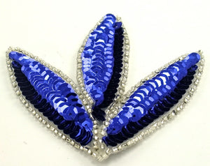 Choice of Color Leaf with Sequins and Silver Beads 3" x 3"