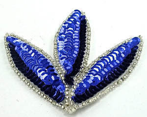 Choice of Color Leaf with Sequins and Silver Beads 3" x 3"