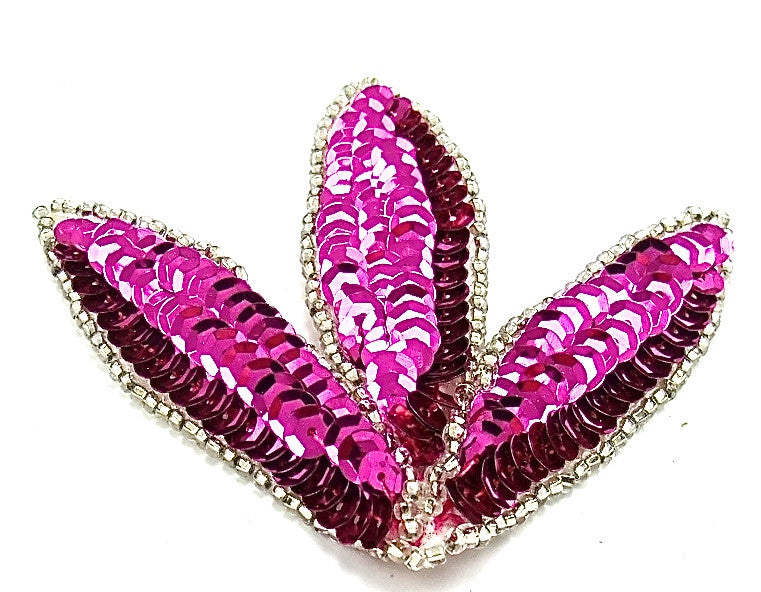 Choice of Color Leaf with Sequins and Silver Beads 3" x 3"